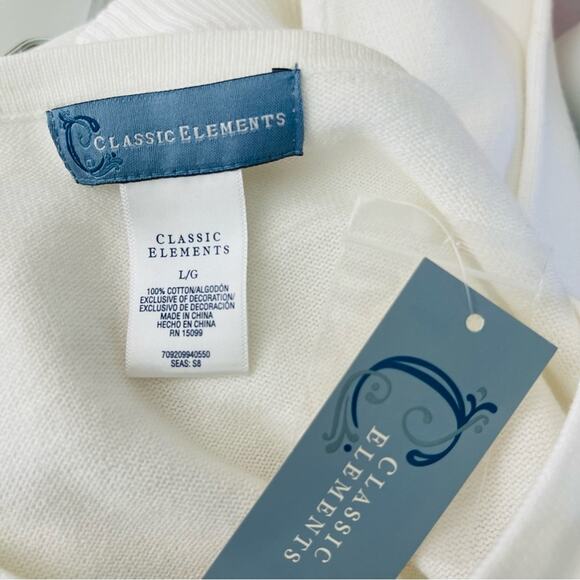 NWT Vintage white red blue embroidered polka dots cardigan sweater large - Picture 7 of 7